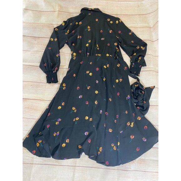 Cabi Women's Black Long Sleeve Floral Divine Dress Fall 2022 - Medium - Picture 13 of 14